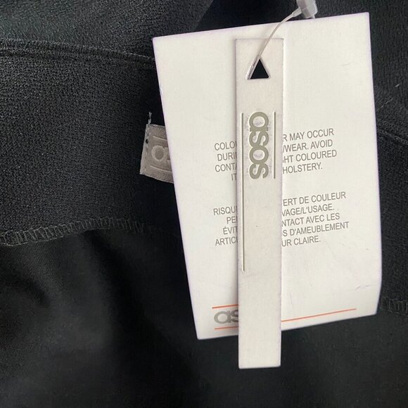 Asos Pleated Shoulder‎ Pencil Dress Size 2 Black Polyester Blend NWT DR-1524 - Picture 10 of 12